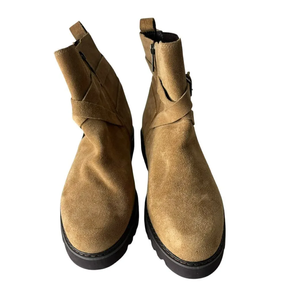 Donald Pliner Captain Suede Bootie Caramel Size 9.5